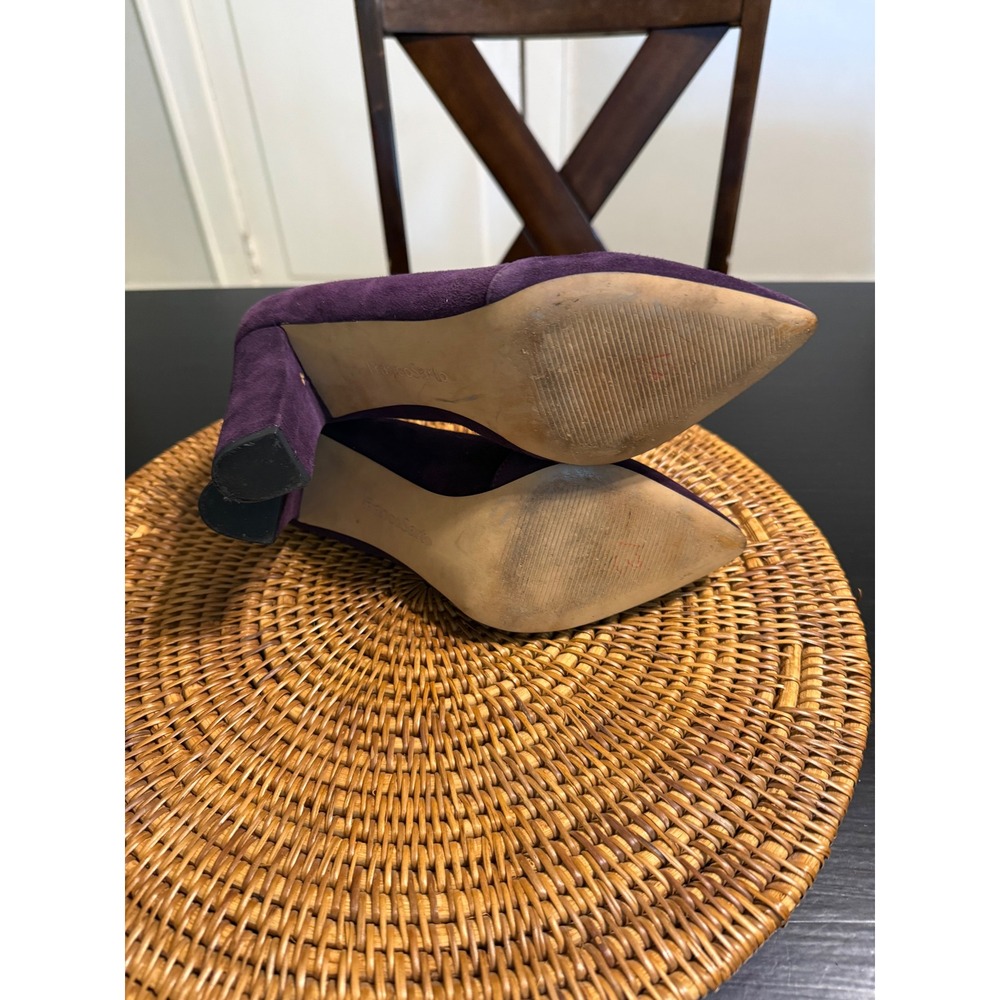 Franco Sarto Purple Suede Block Heel Pumps - Picture 3 of 8